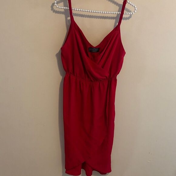 tinley Dresses & Skirts - Tinley red faux wrap dress size medium